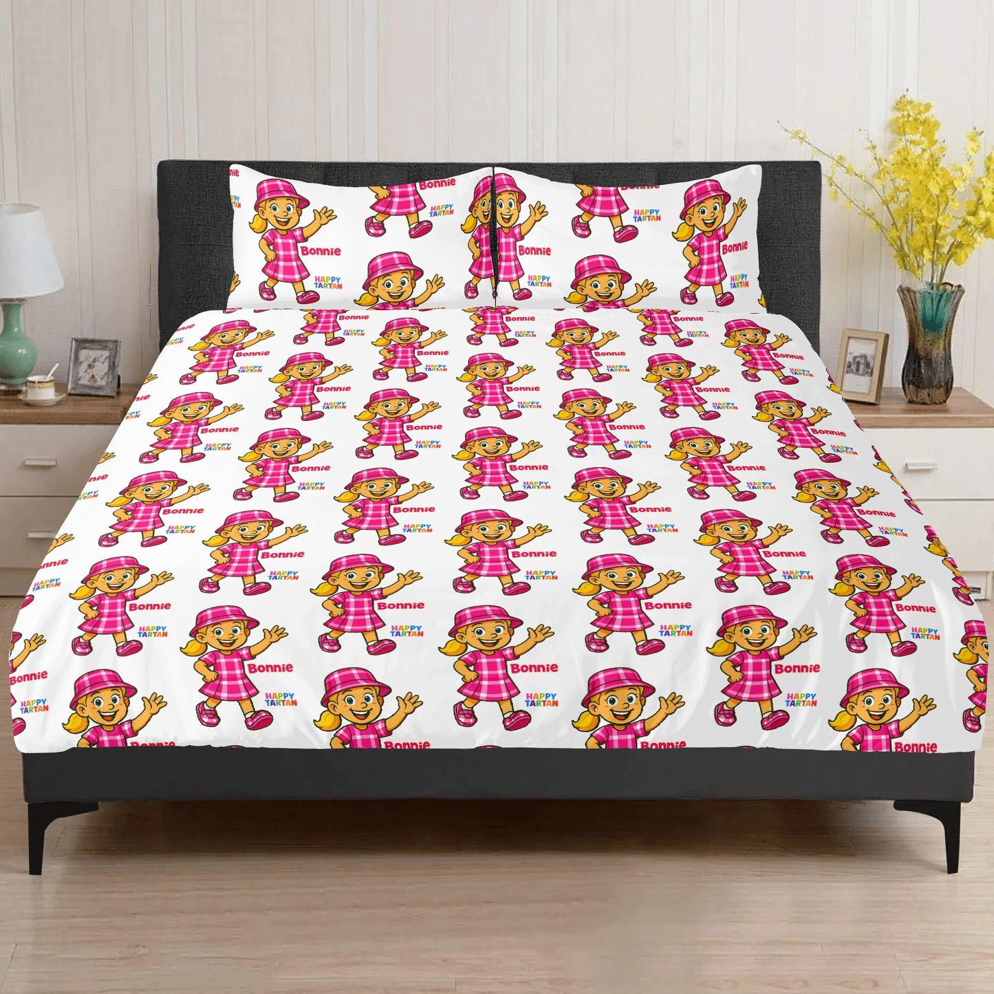 🛏️ Bonnie's Custom Printed 3-Piece Bedding Set