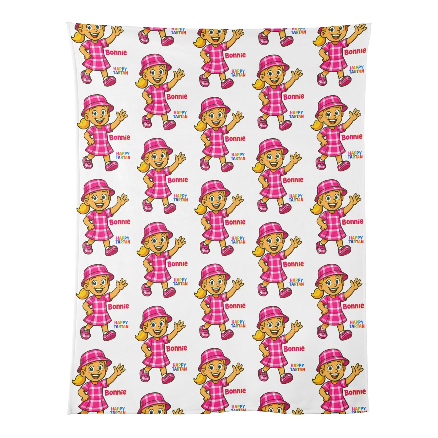 ❤️ Bonnie's Happy Tartan Kids’ Soft Flannel Blanket 4 Sizes ❤️