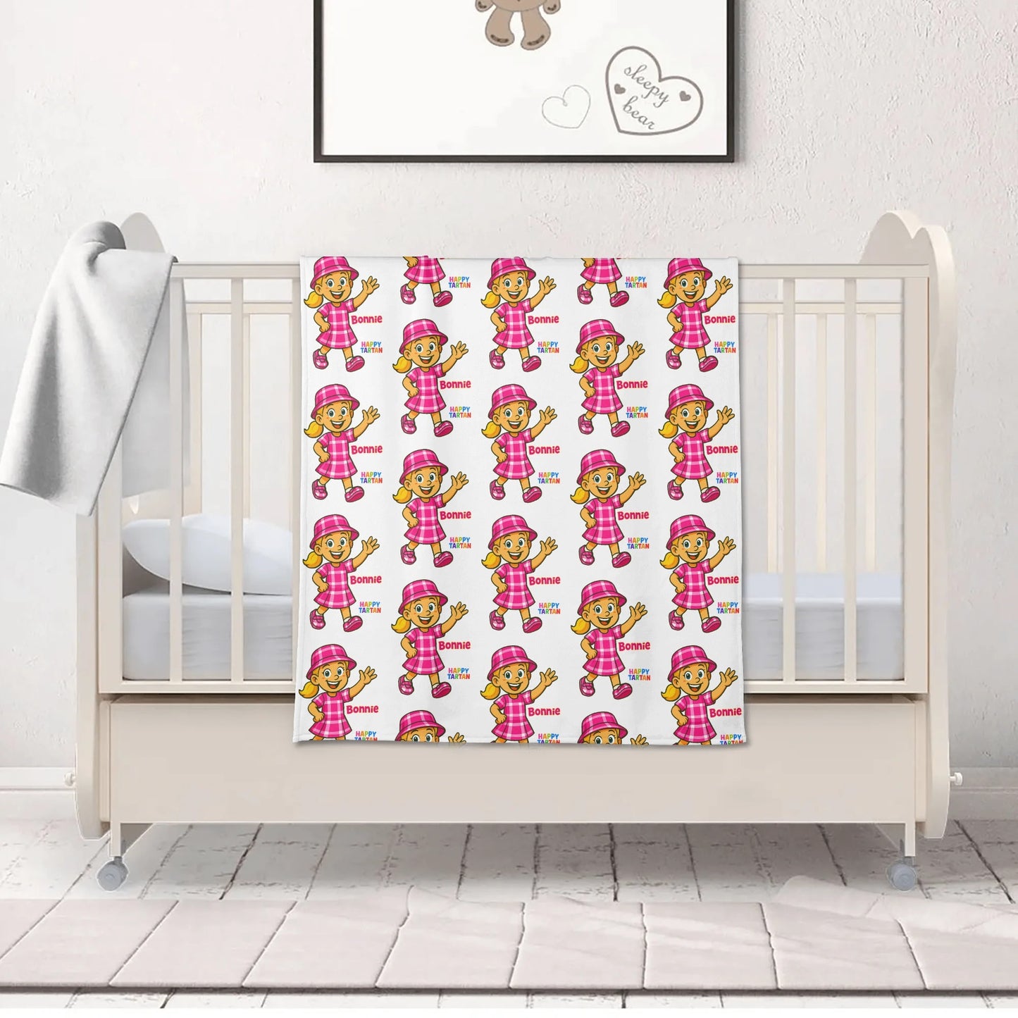 ❤️ Bonnie's Happy Tartan Kids’ Soft Flannel Blanket 4 Sizes ❤️