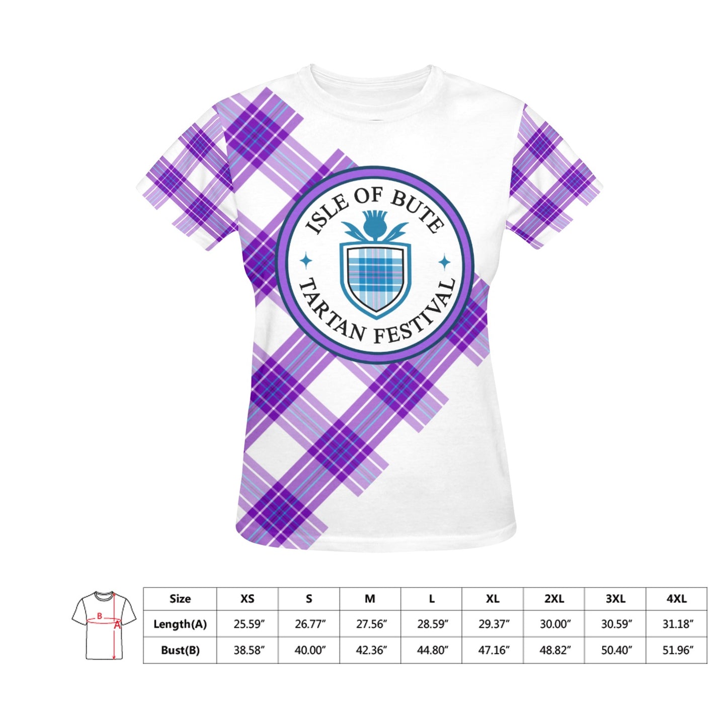 Bute Tartan Festival Women's T - Purple
