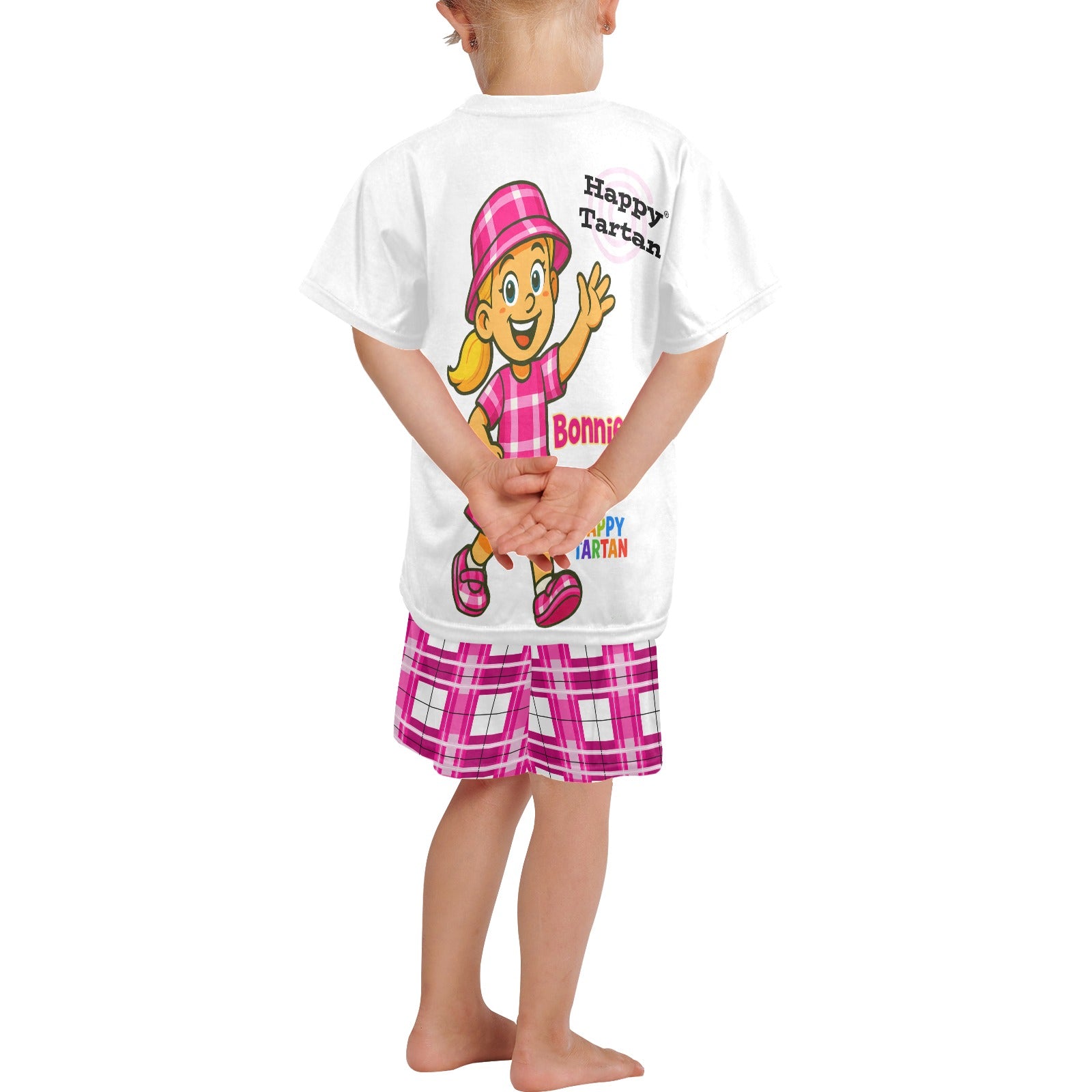 🌙 Bonnie's Little Girls’ Short Pyjama Set #2🌙 Age 2 - 7 Years - Happy Tartan