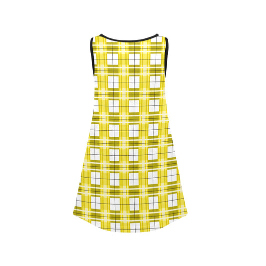 Girls' Sleeveless Dress – Staffa Sky Tartan | Happy Tartan® - Happy Tartan