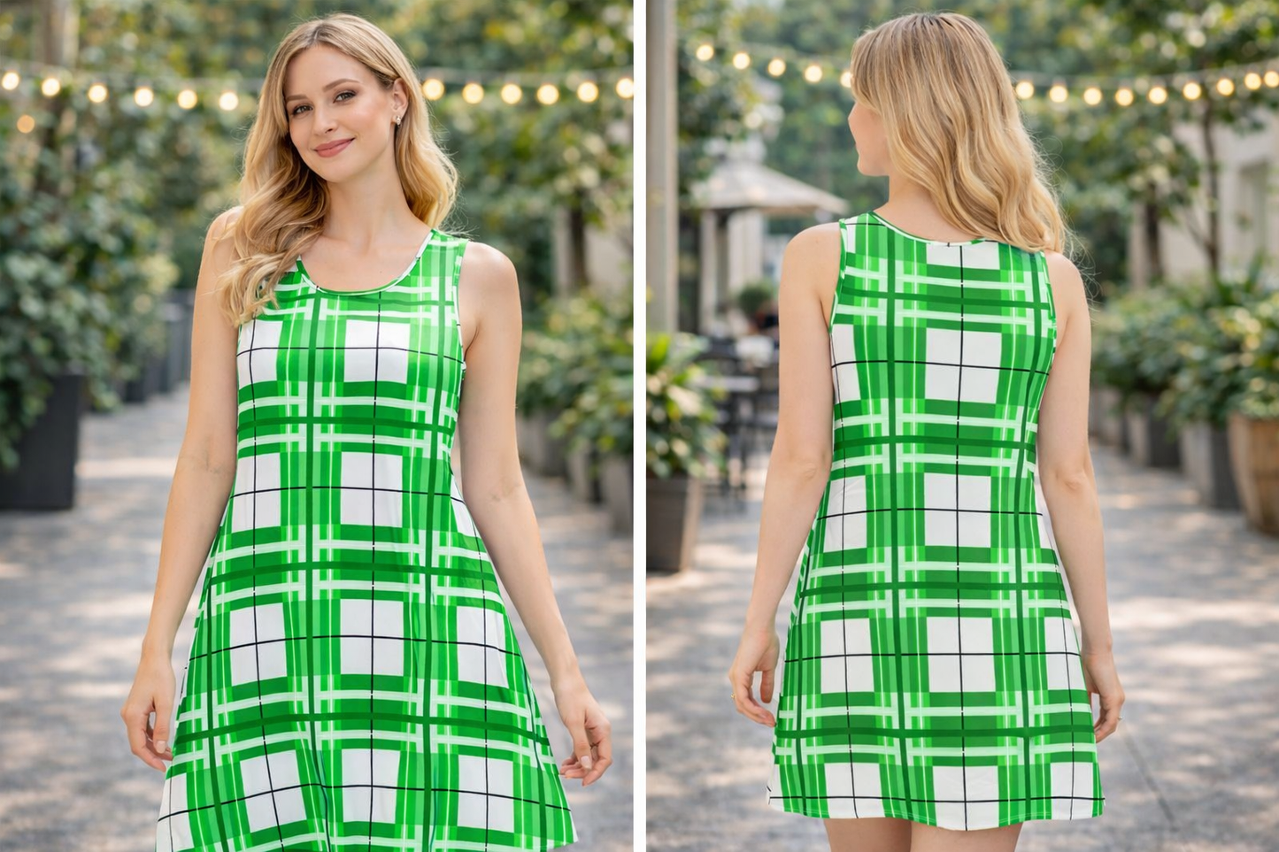 Women’s A-Frame Tartan Dress with Pockets – 'Colonsay Sky' | Happy Tartan®