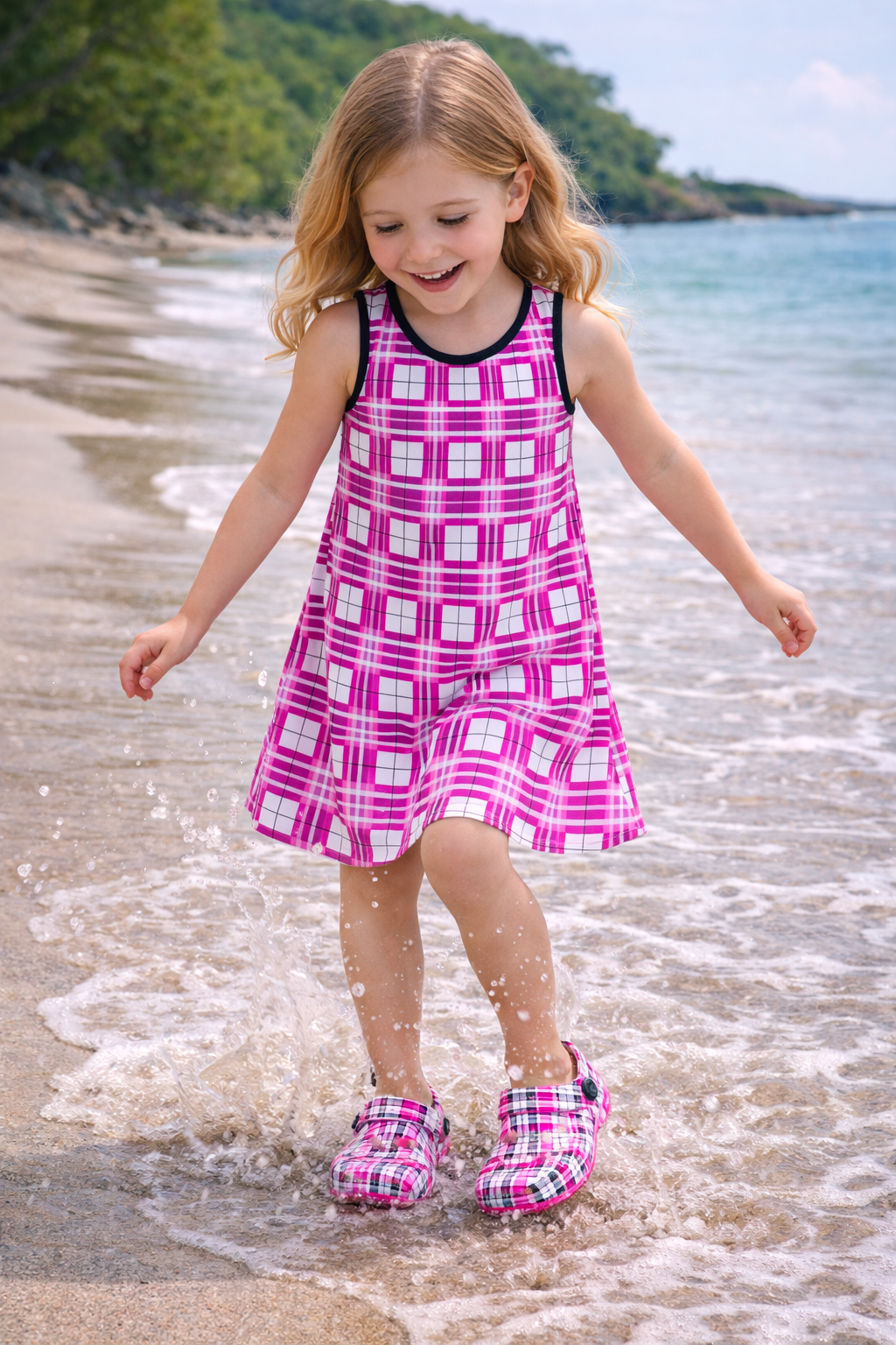 Kids Tartan Clogs – 'Arran Sky, Bute' Happy Feet | Happy Tartan®