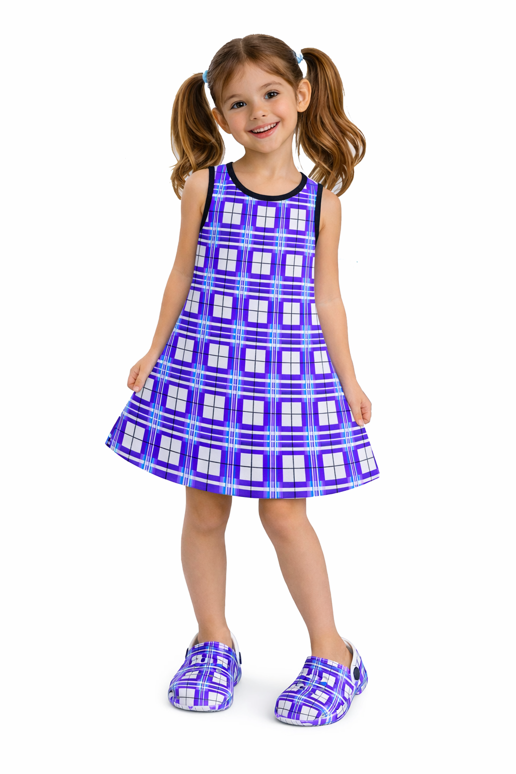 Kids Tartan Clogs – 'Gigha Sky, Bute' Happy Feet | Happy Tartan®