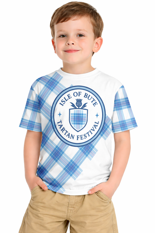 Isle of Bute Tartan Festival Blue Kids T - Free p&p