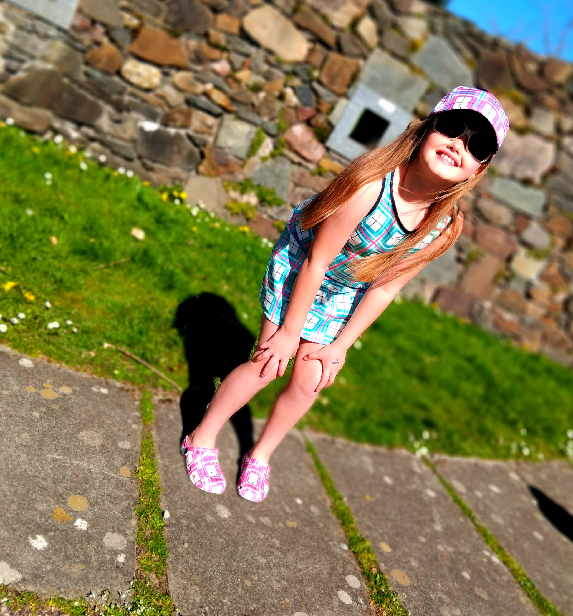 Girls' Sleeveless Dress – Iona Sky Tartan | Happy Tartan® - Happy Tartan