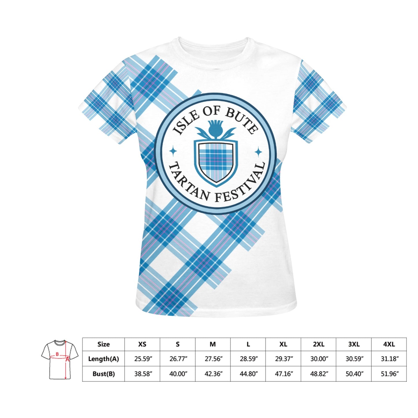 Bute Tartan Festival Women's T - Blue