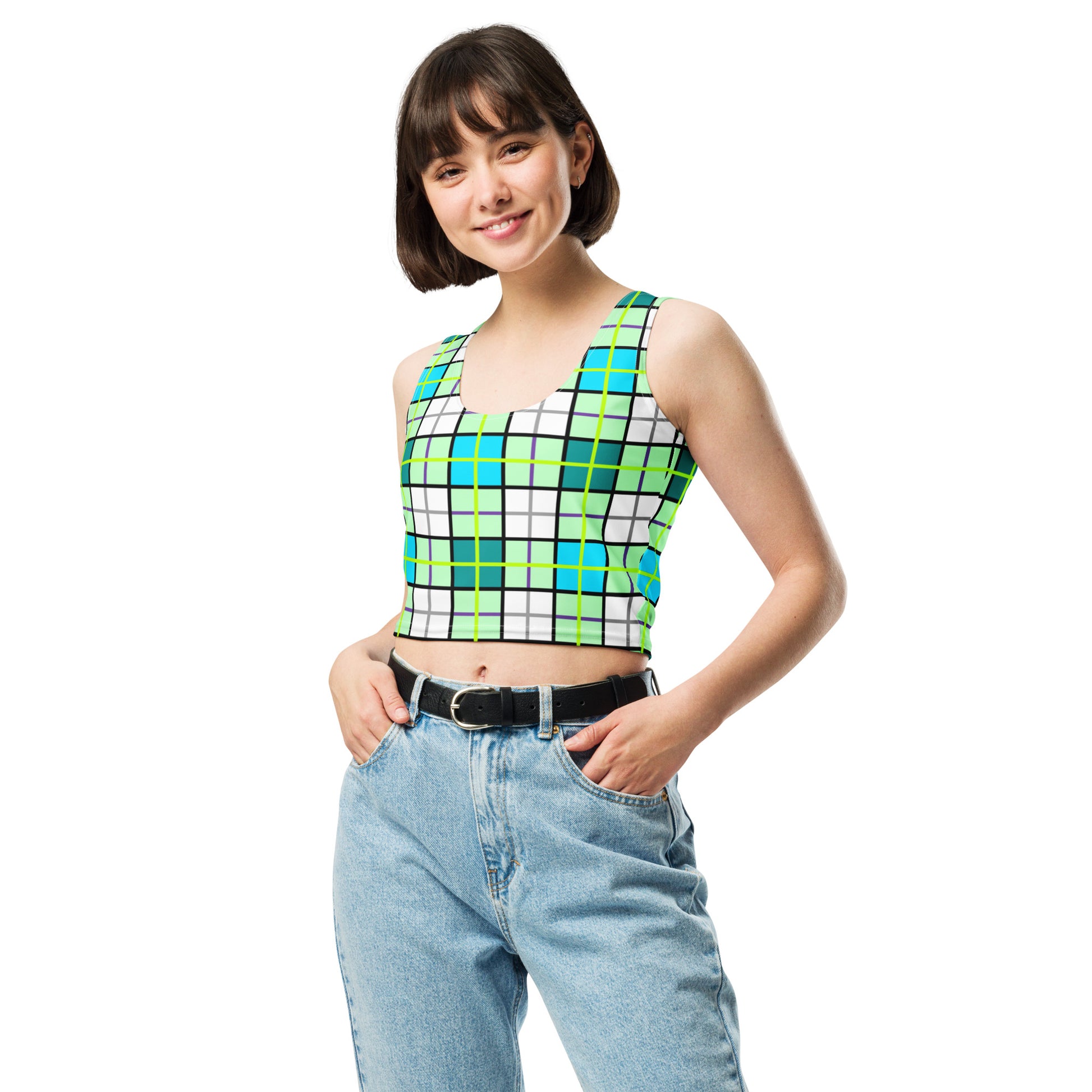 ✨Clyde Sky Green Happy Tartan® Crop Top✨ - Happy Tartan