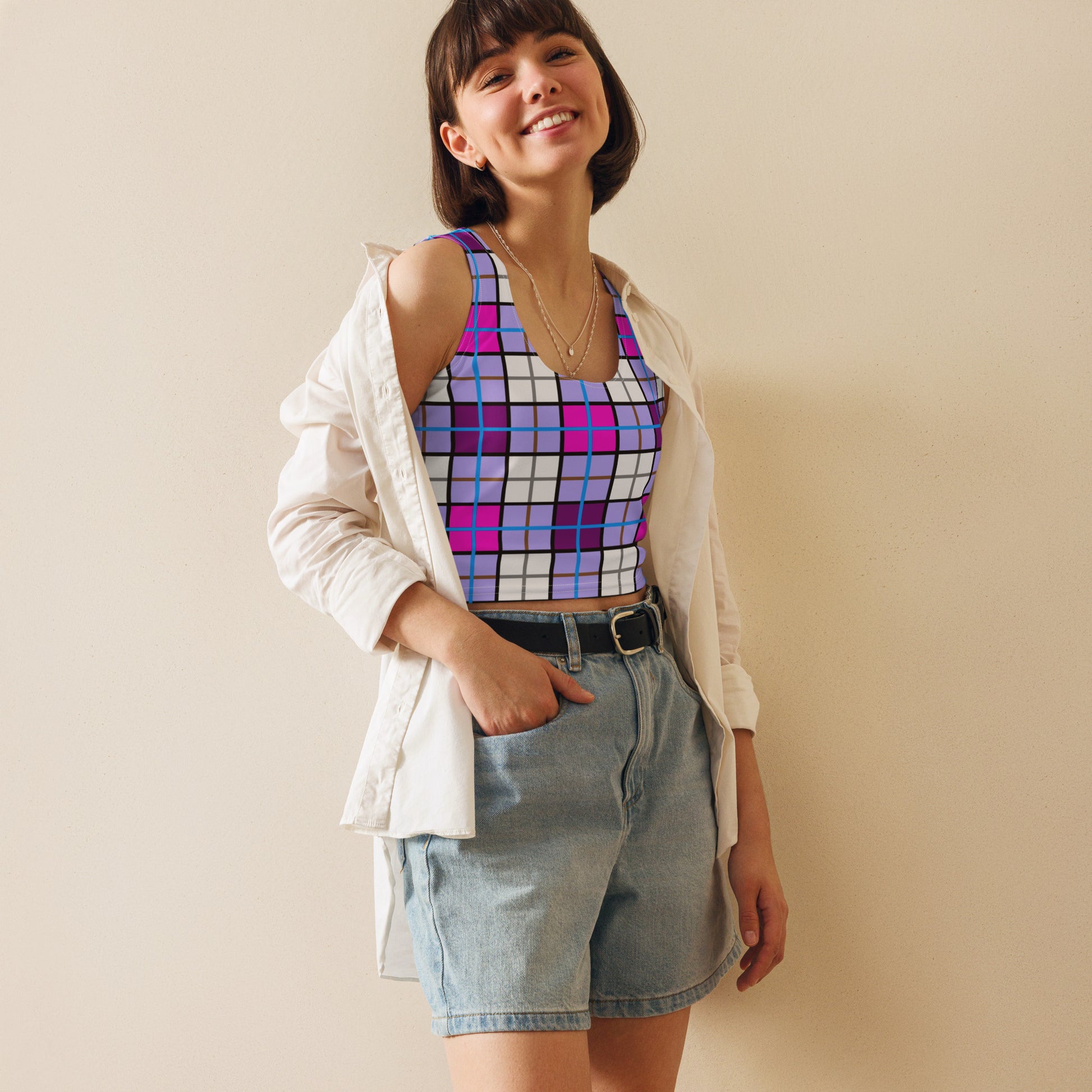 ✨Clyde Sky Sweet Happy Tartan® Crop Top✨ - Happy Tartan