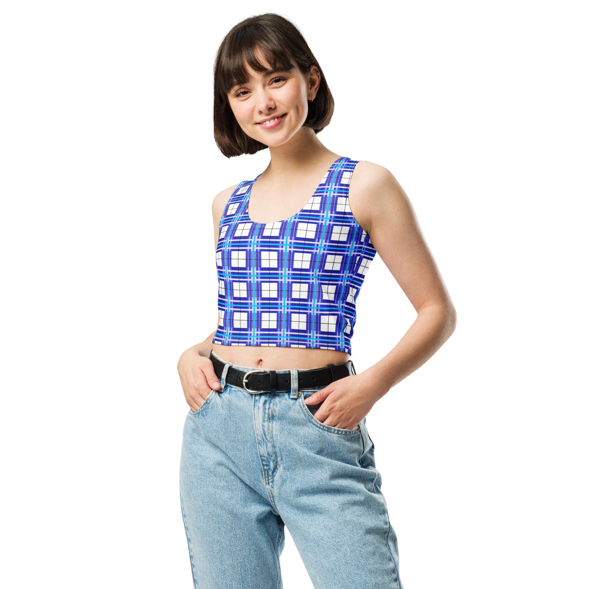 ✨'Cumbrae Sky' Happy Tartan® Crop Top ✨ - Happy Tartan