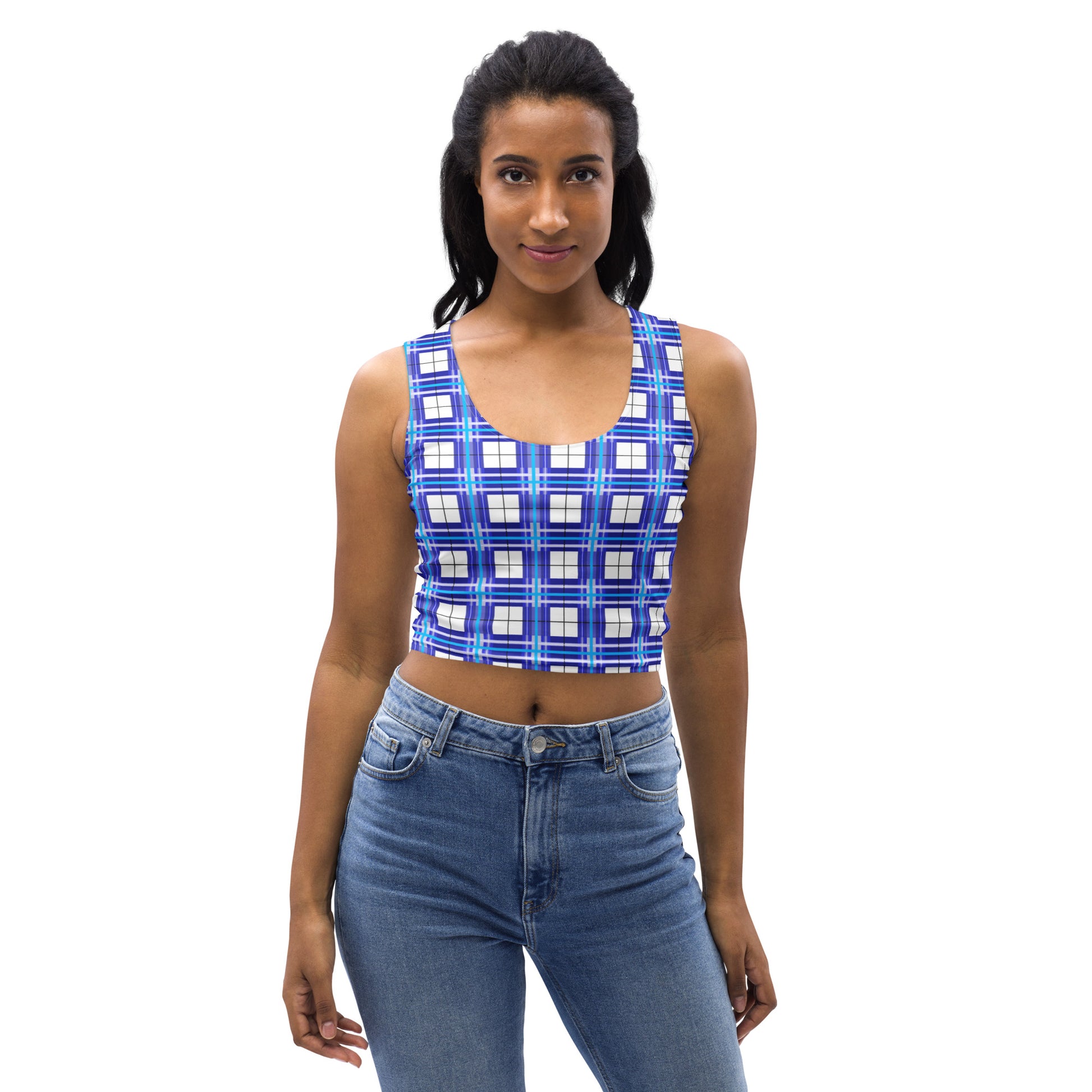 ✨'Cumbrae Sky' Happy Tartan® Crop Top ✨ - Happy Tartan