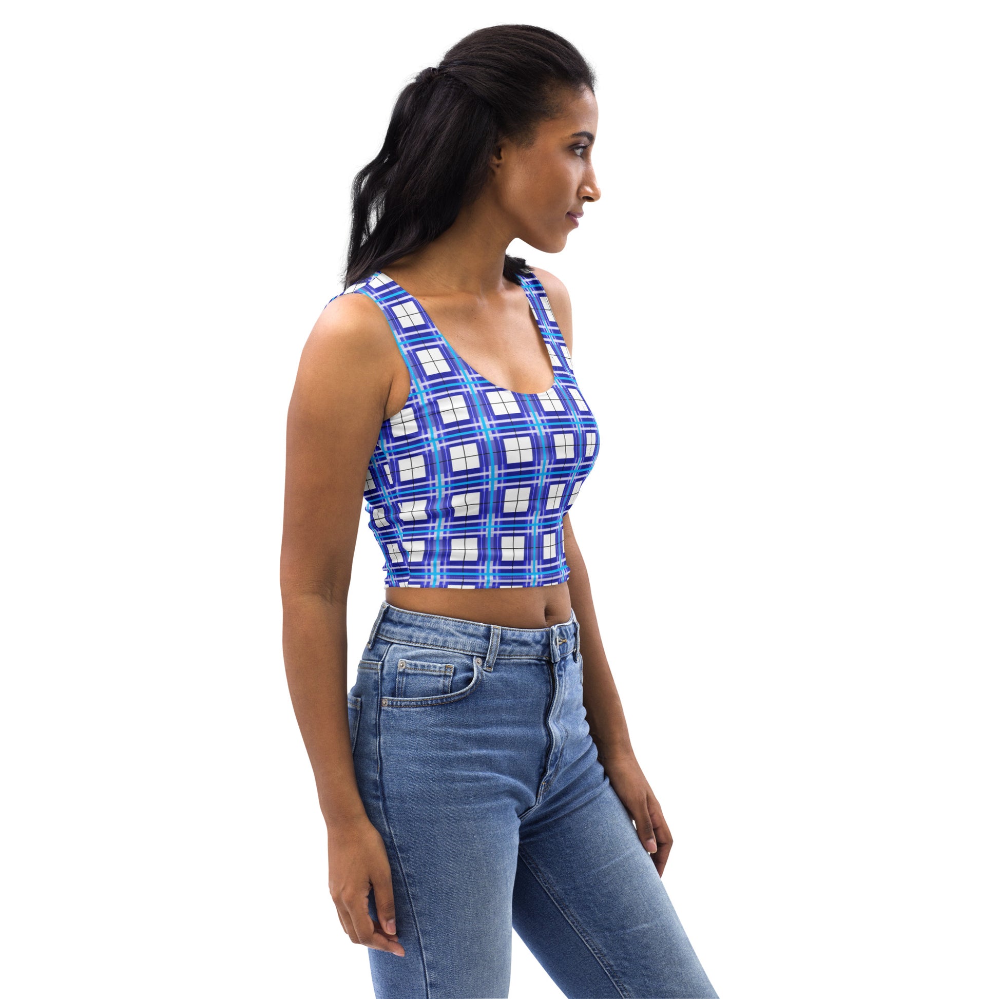 ✨'Cumbrae Sky' Happy Tartan® Crop Top ✨ - Happy Tartan
