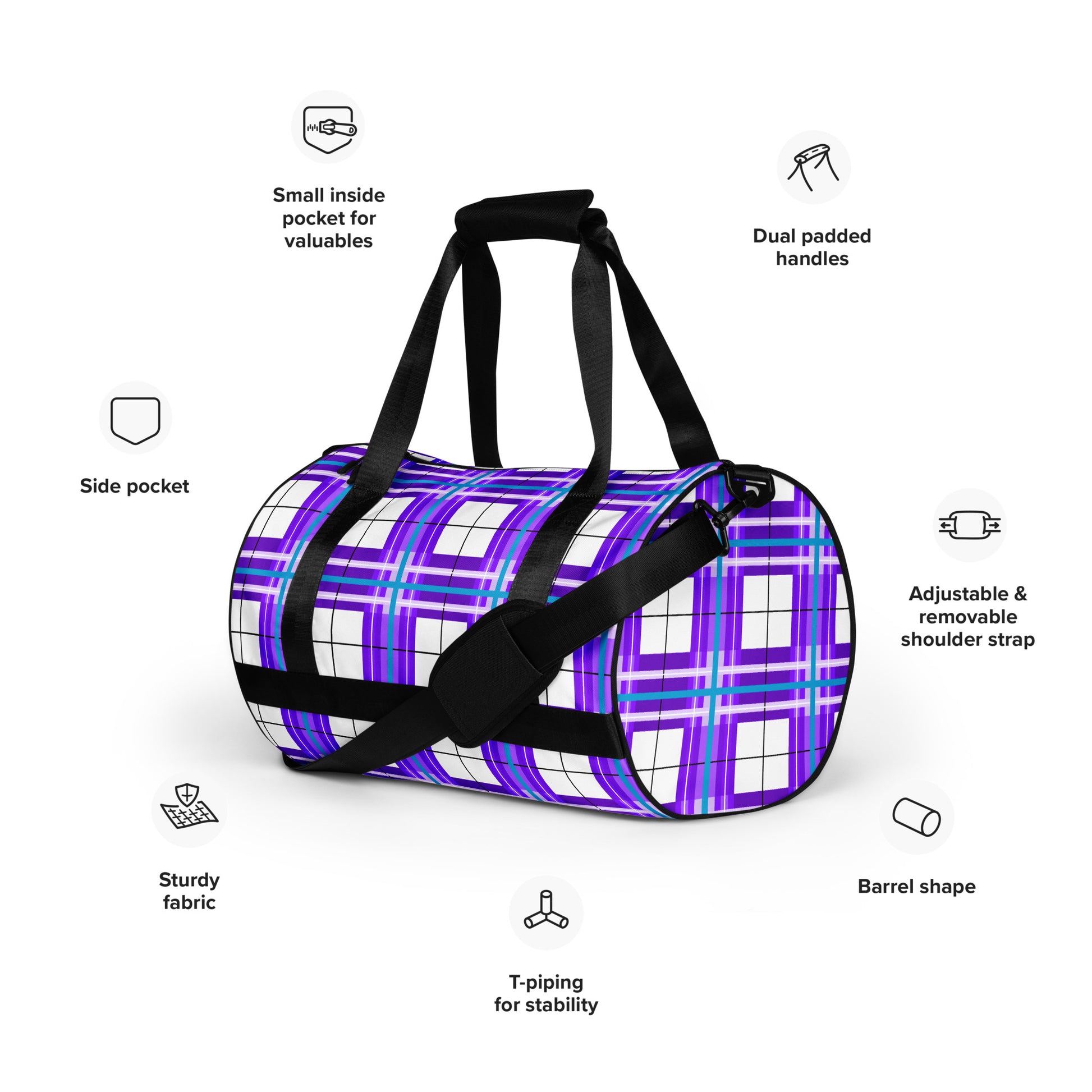 ✨'Gigha Sky' Happy Tartan® Gym Bag✨ - Happy Tartan