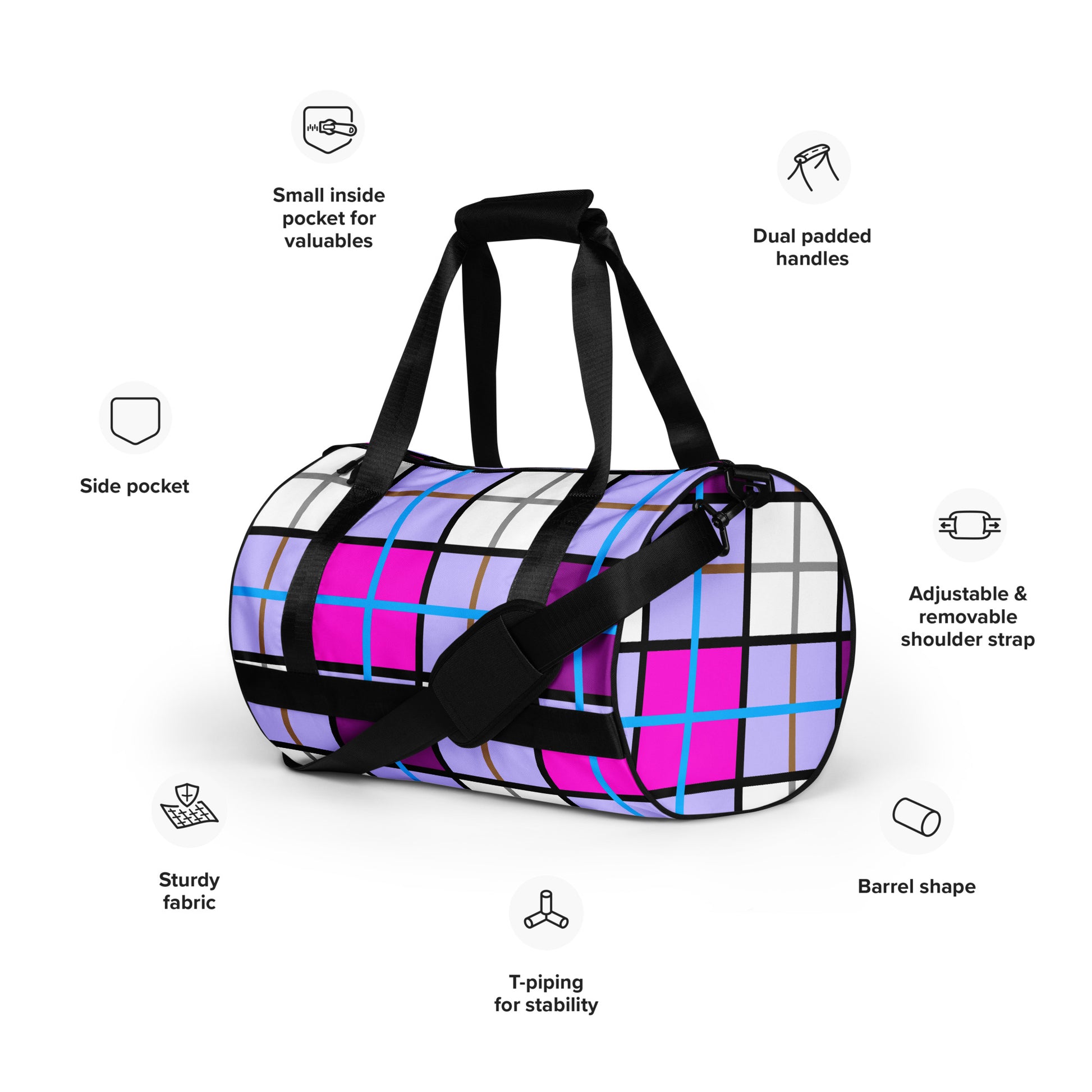 ✨'Clyde Sky Sweet' Happy Tartan® Gym Bag✨ - Happy Tartan