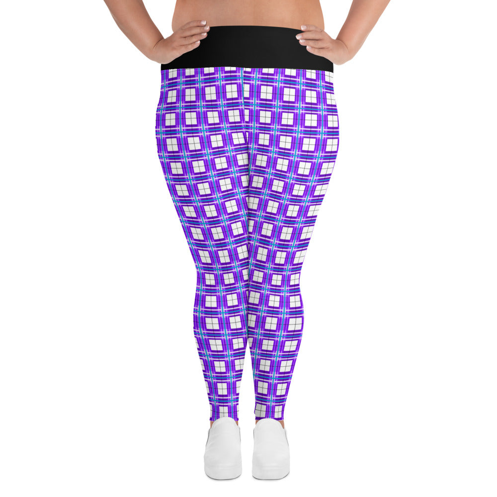✨'Gigha Sky' Happy Tartan® Ladies Plus Size Leggings✨ - Happy Tartan