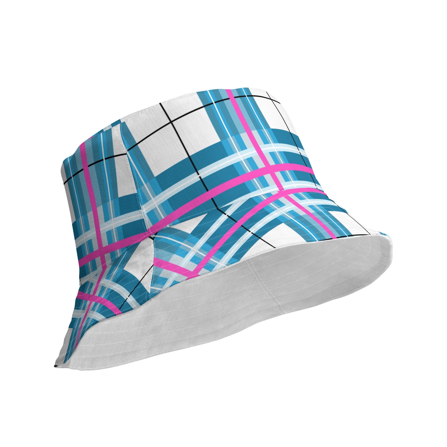 'Bute Sky' Happy Tartan Reversible bucket hat - Free P&P Worldwide