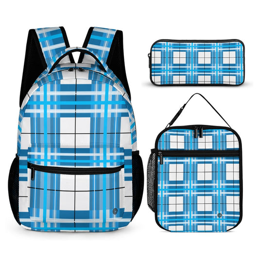 Blaire's Jura Sky Tartan Backpack/Lunch Bag/Pencil, MakeUp Case