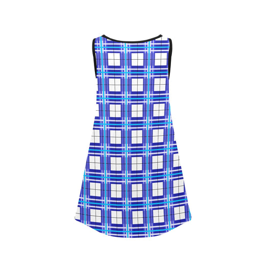 Girls' Sleeveless Dress – Cumbrae Sky Tartan | Happy Tartan® - Happy Tartan