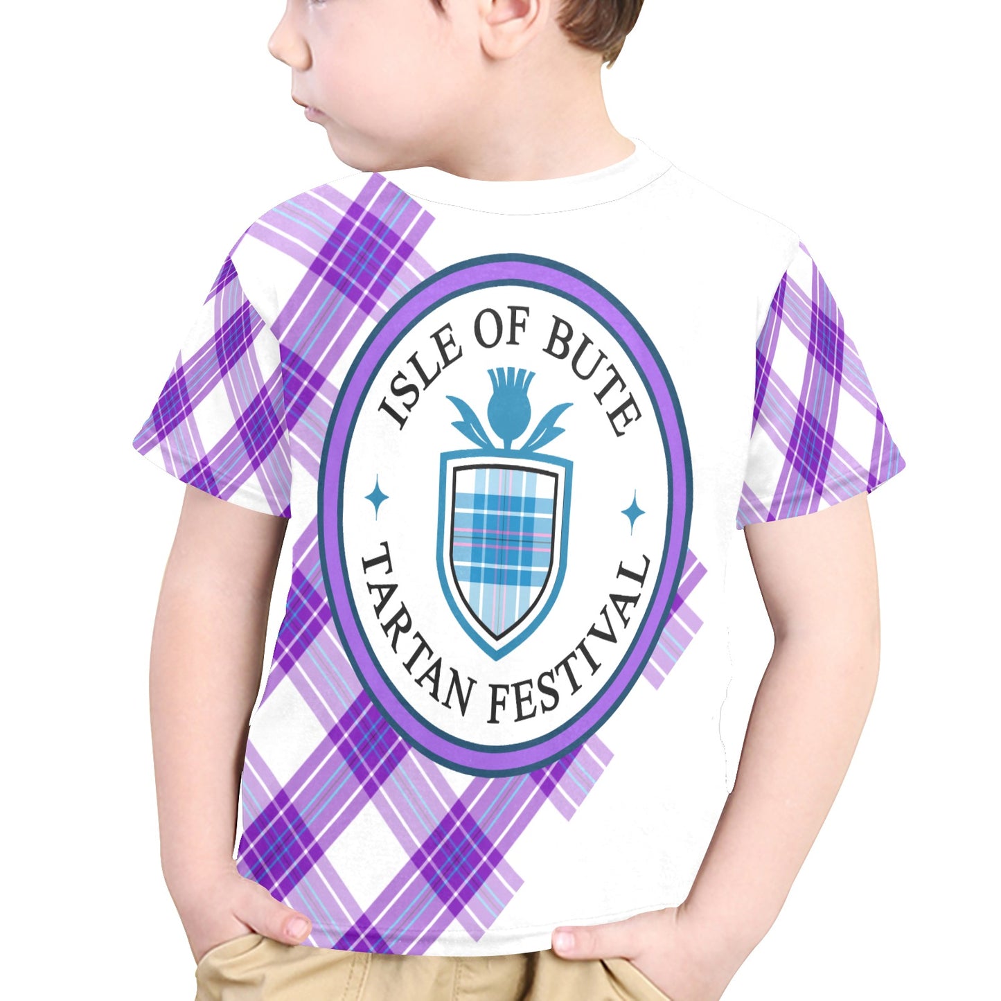 Isle of Bute Tartan Festival Purple Kids T - Free p&p