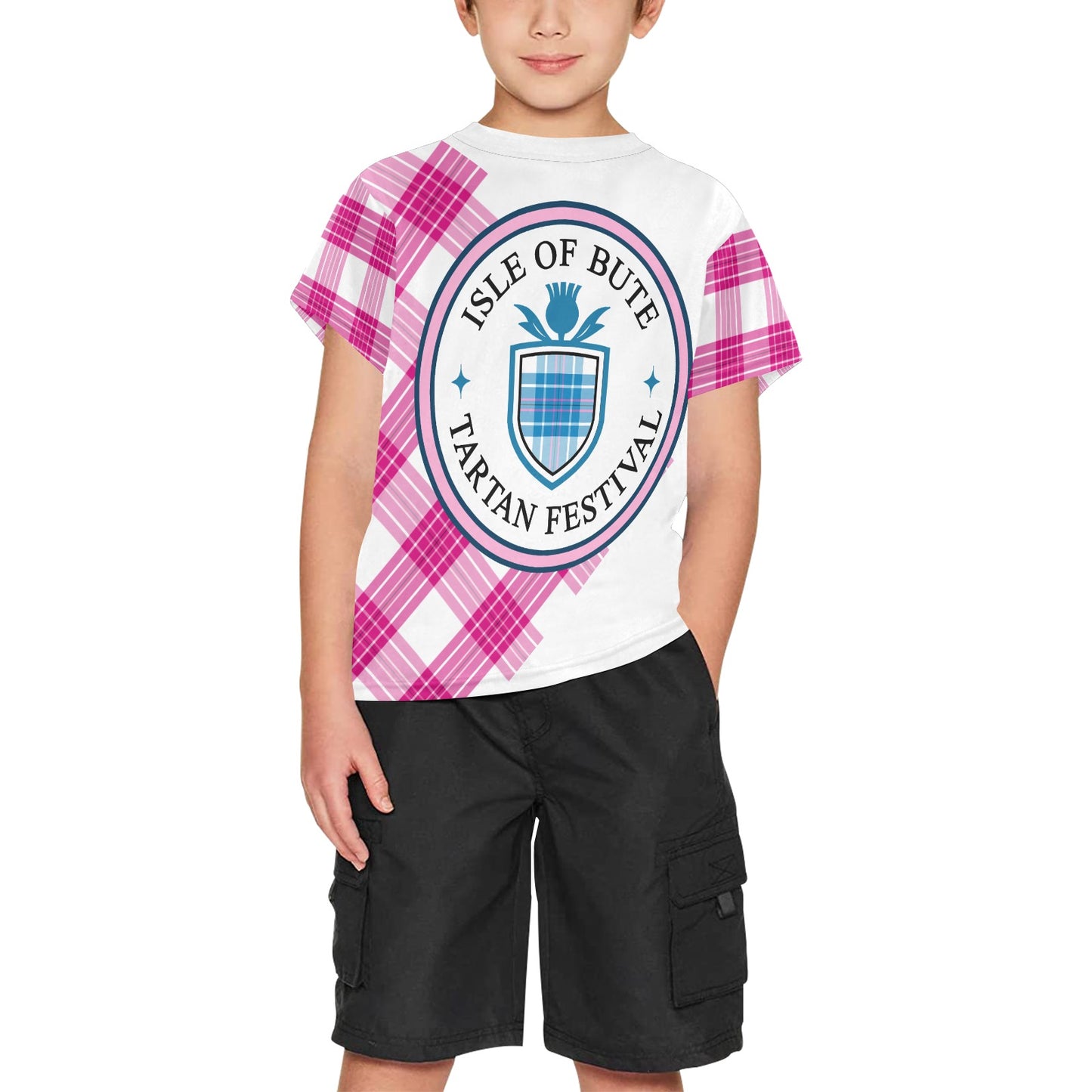 Isle of Bute Tartan Festival Youth T - Pink