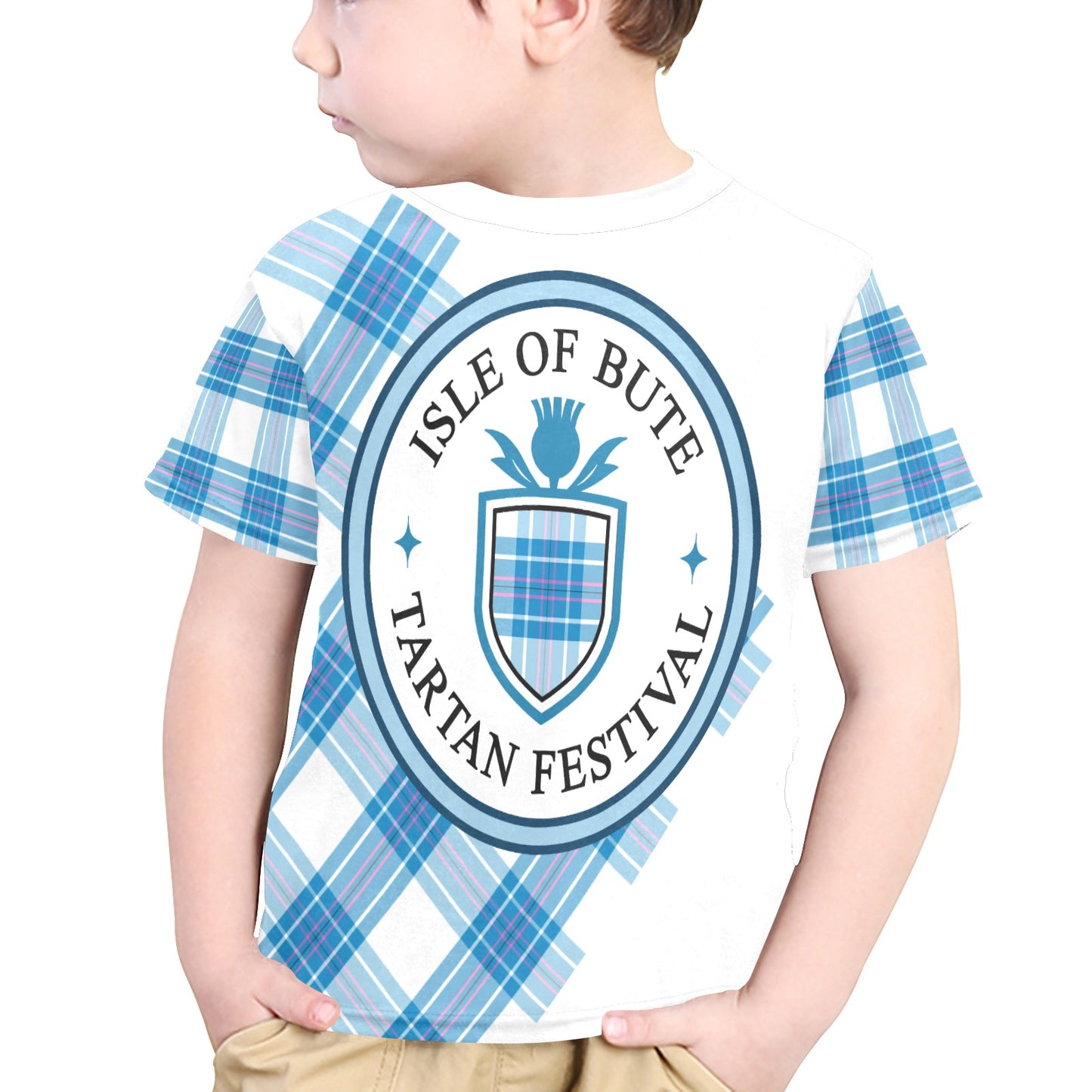 Isle of Bute Tartan Festival Blue Kids T - Free p&p
