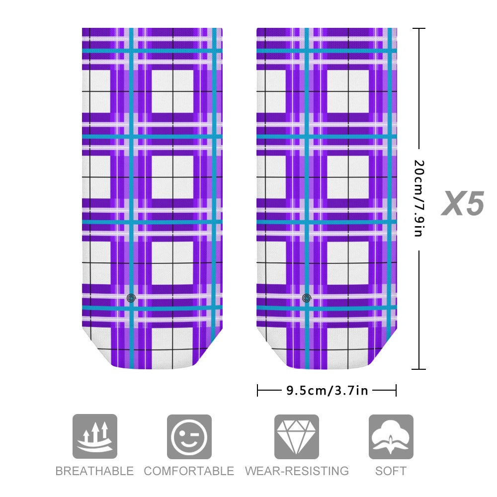 ✨'Gigha Sky' Happy Tartan®  Kids Socks (5 Pairs)✨