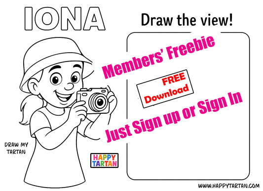 Iona - FREE COLOUR IN SHEET -  Colour in Sheet - FREE Download - Crew Club House Members only