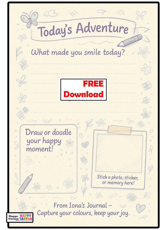 Iona - FREE Journal SHEET -  Colour in Sheet - FREE Download
