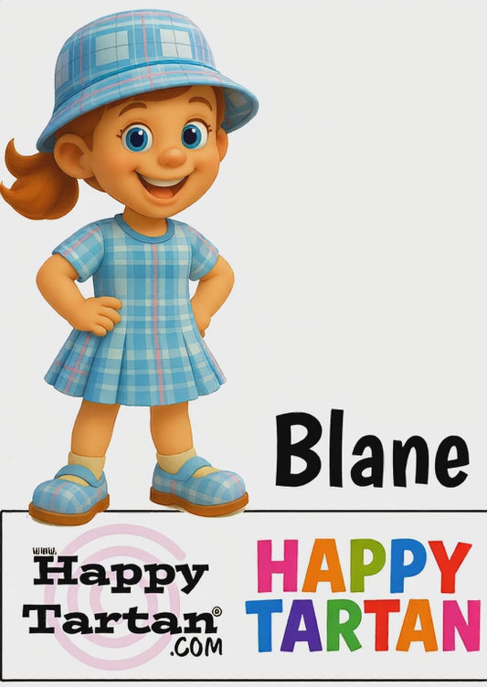 🌟 Meet Blane – The Quiet Power | Happy Tartan® Girl in Bute Sky Tartan 💗