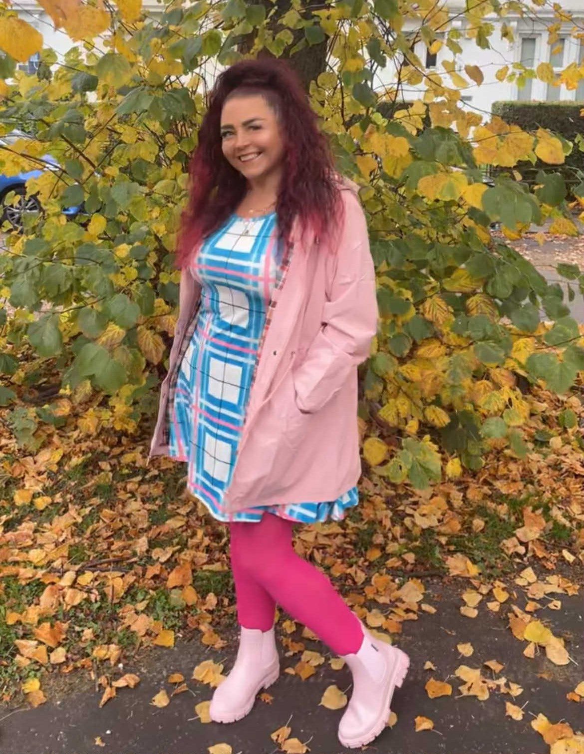 Women’s A-Frame Tartan Dress with Pockets – 'Bute Sky' | Happy Tartan®