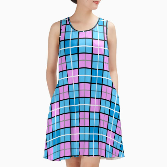 Women’s A-Frame 'Clyde Skye' Tartan Dress with Pockets | Happy Tartan® - Happy Tartan
