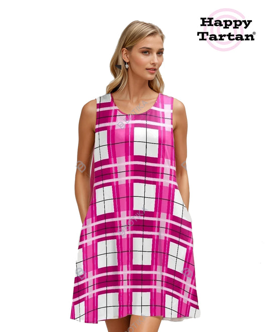 ✨ 'Arran Sky' Happy Tartan® A-Frame Dress (with Pockets!) ✨ - Happy Tartan
