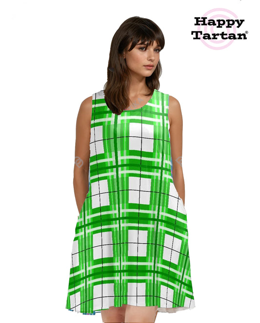 ✨ 'Colonsay Sky' Happy Tartan® A-Frame Dress (with Pockets!) ✨ - Happy Tartan