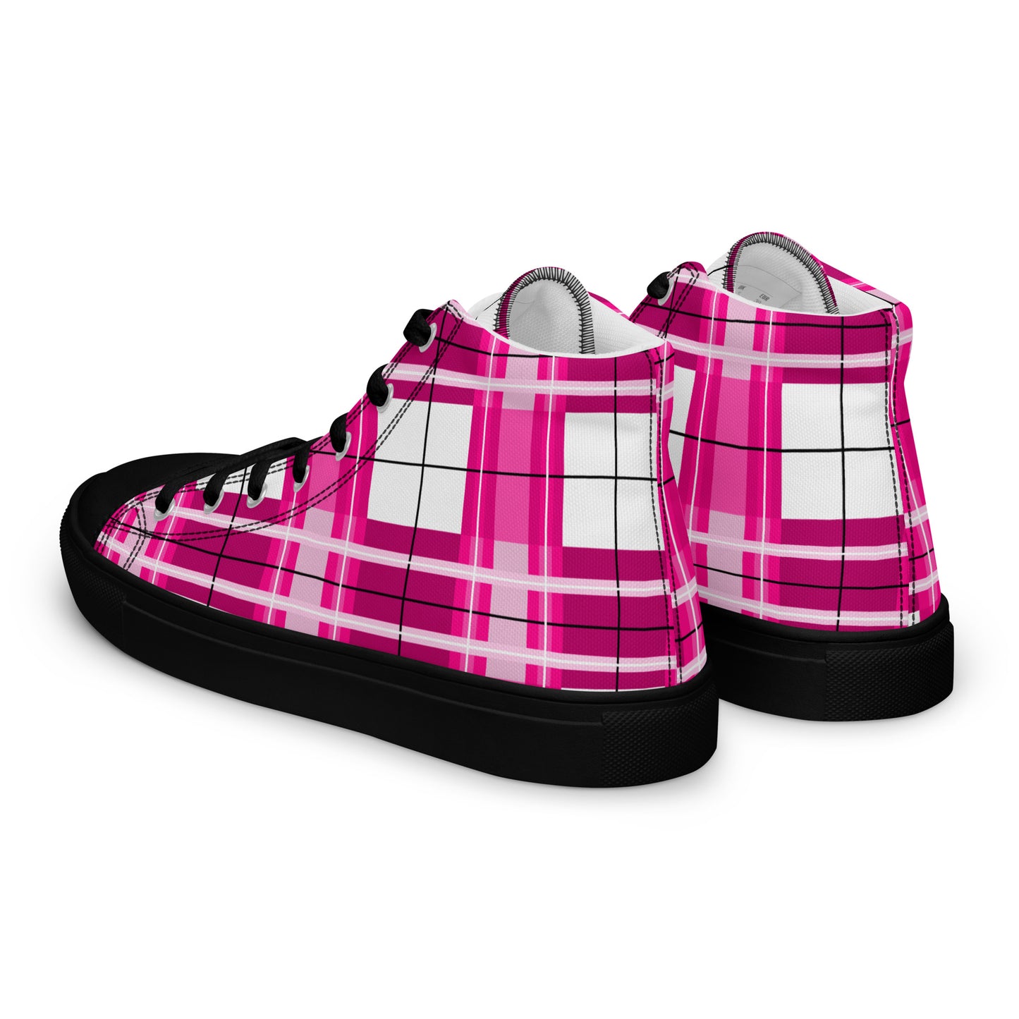 'Arran Sky' Happy Tartan Women’s high top canvas shoes - Free P&P Worldwide